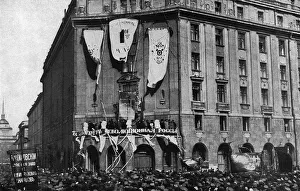 Hotel Astoria showing its loyalty, Petrograd, Russia Hotel Astoria showing its loyalty, Petrograd, Russia