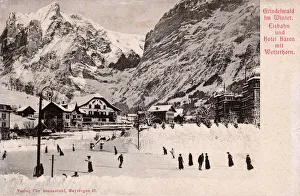 Images Dated 2nd March 2018: Hotel Baeren and Wetterhorn, Grindelwald, Switzerland