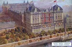 Hotel Cecil, London from River Thames