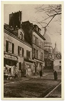 Montmartre Prints: Hotel du Tertre and Au Singe Qui Lit, Paris, France