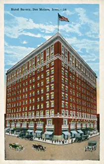 Moines Prints: Hotel Savery, Des Moines, Iowa, USA