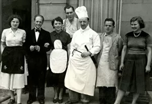 Hotel staff including Chef, Scarborough, August 1952