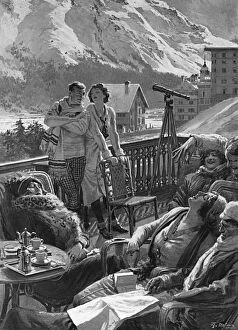 Lunch Gallery: A hotel terrace after lunch in St.Moritz, Switzerland