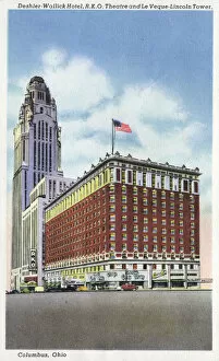 Columbus Collection: Hotel, Theatre, Le Veque-Lincoln Tower, Columbus, Ohio, USA