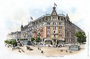 Lucerne Prints: Hotel Victoria, Lucerne, Switzerland