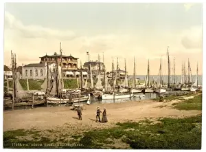Inland Prints: Hotels and inland harbor, Busum, Schleswig-Holstein, Germany
