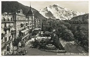 Alps Prints: Hotels Viktoria and Jungfrau, Interlaken, Berne, Switzerland