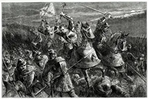 Spears Prints: Hotspurs (Henry Percy) night attack at the Battle of Otterburn, Northumberland