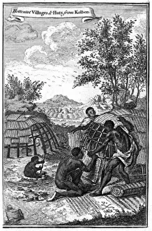 Consisting Prints: Hottentot Village 1750