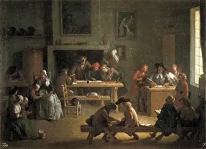 Michel Prints: HOUASSE, Michel-Ange (1680-1730). Interior of