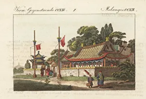 Carl Bertuch Prints: House of a Chinese official, 1800s