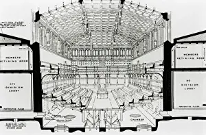 Commons Prints: House of Commons - Debating Chamber & Division Lobbies