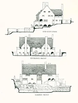 Elevations Prints: House And Garden Elevations, Switzerland