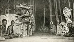 Bachelor Prints: House interior, Purari Delta, New Guinea, South West Pacific