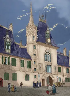 Coeur Prints: House of Jacques Coeur (1395-1456). Bruges, Belgium. Engravi