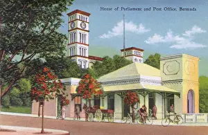 Overeas Prints: House of Parliament and Post Office, Bermuda