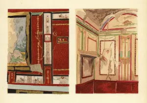 Interior Decoration Prints: House of Tullius Faustus (left) and Popidius Priscus (right), Po