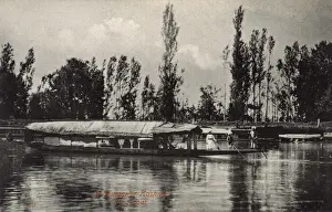 Navigating Prints: Houseboat (Dungar) on a river, Kashmir, India