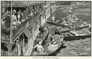 Canoes Prints: Houseboats at Henley 1901