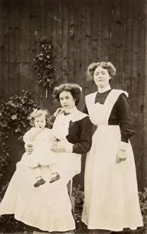 Two Housemaids and toddler - Edwardian England