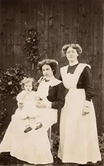 Nursemaids Prints: Two Housemaids and toddler - Edwardian England