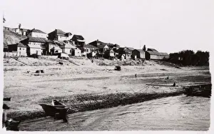 Volga Prints: Houses on the banks of the River Volga, Russia