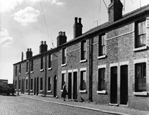 Cheshire Collection: Houses on Cobbled Street