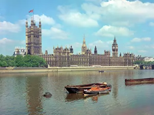 The Houses of Parliament from the River Thames, London
