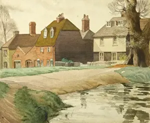 Dwellings Prints: Houses by water