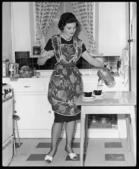 Housewife Pours Coffee