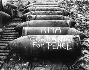 Howitzer shells near Ypres, Belgium, WW1