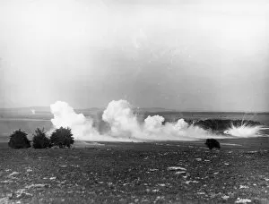 Bursting Gallery: Howitzer smoke barrage, Salisbury Plain, WW1