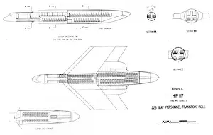 HP117 228-seat personnel transport role