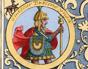 Inca Prints: Huascar Inca (h. 1491-1532). Sapa Inca of the Inca empire fr