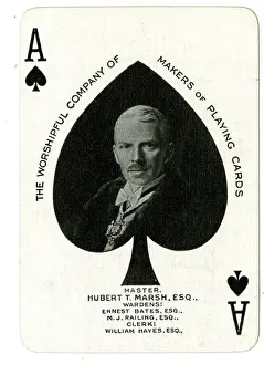 Hubert Prints: Hubert T Marsh on an Ace of Spades playing card