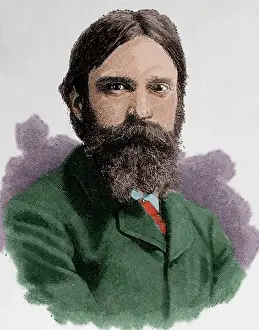 Hubert von Herkomer (1849-1914). Engraving. Colored