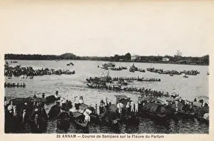 Hue, Vietnam - Sampan racing on the Perfume River