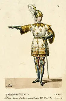Carafa Prints: Huet as Charles VII in the opera, Jeanne d Arc, Paris