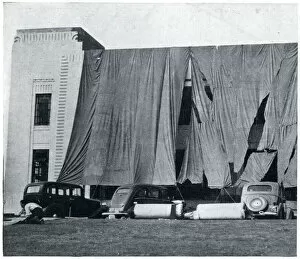 Visibility Gallery: Huge blinds used to camouflage a factory, Sept 1939
