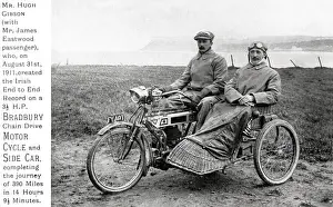 Registration Prints: Hugh Gibson & James Eastwood on their 1911 Bradbury motorcyc