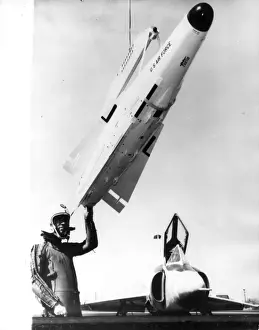 Chris Prints: Hughes Falcon nuclear air-to-air missile with test pilot