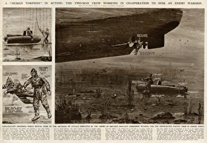 Torpedo Gallery: Human torpedo in action by G. H. Davis