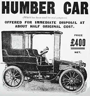 Humber Prints: Humber veteran car advertisement, early 1900s