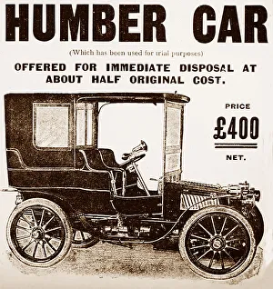 Humber veteran car advertisement, early 1900s