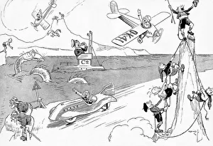 Humorous endpapers by Charles Crombie