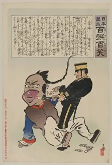 Extracting Prints: Humorous picture showing a soldier extracting teeth from a C