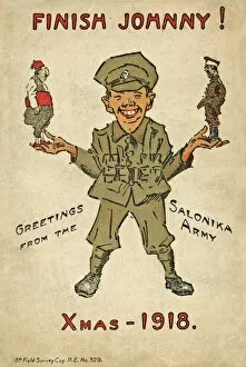 Salonika Collection: Humorous postcard, British soldier in Salonika, WW1