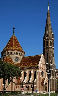 Budapest Prints: HUNGARY. BUDAPEST. Szilagyi Dezso Evangelical Church