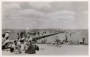 Bathers Prints: Hungary - Siofok - The Beach on Lake Balaton
