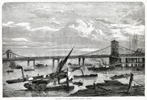 Images Dated 22nd January 2021: Hungerford Bridge made of wrought iron, a suspension footbridge running from the South